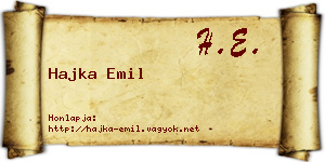 Hajka Emil névjegykártya